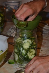 fill with cucumbers
