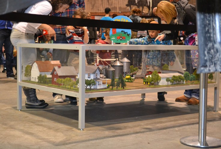 Children of all ages enjoyed looking at the farm display. 