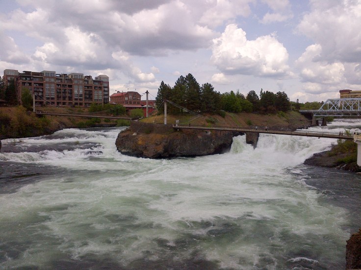 The upper Spokane Falls. 