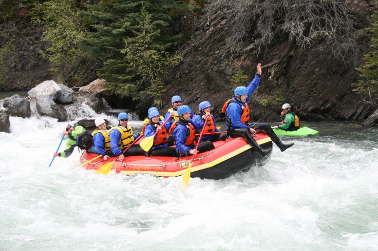 ... and out again. Soaked.