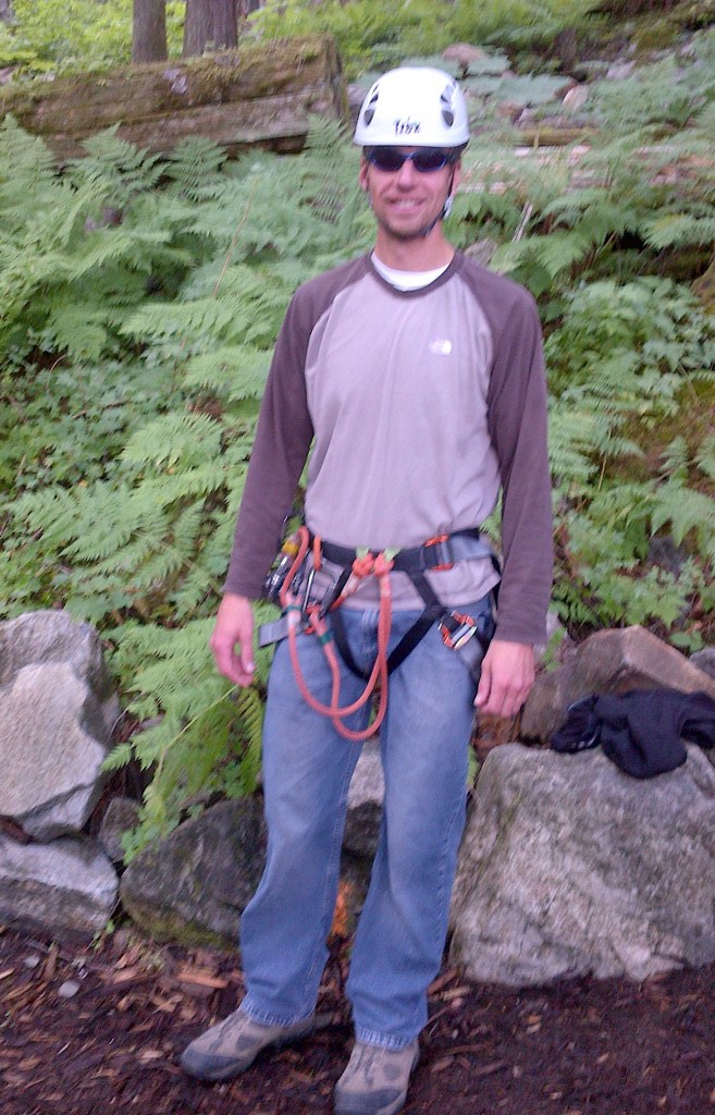 Keith all geared up ready for the challenge. 