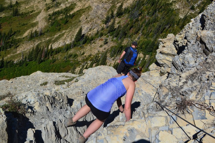 Slow and steady... making our way along the side of the mountain.