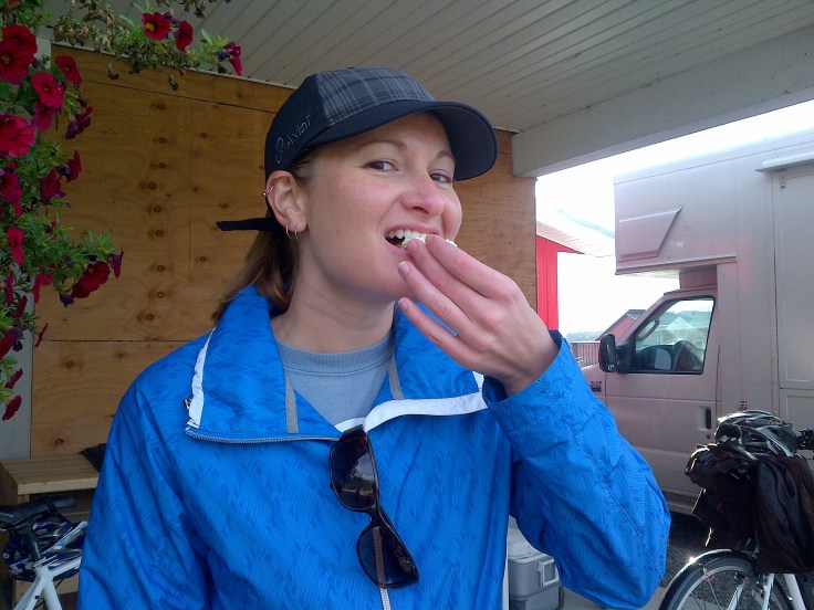 Enjoying some amazing cheese. 