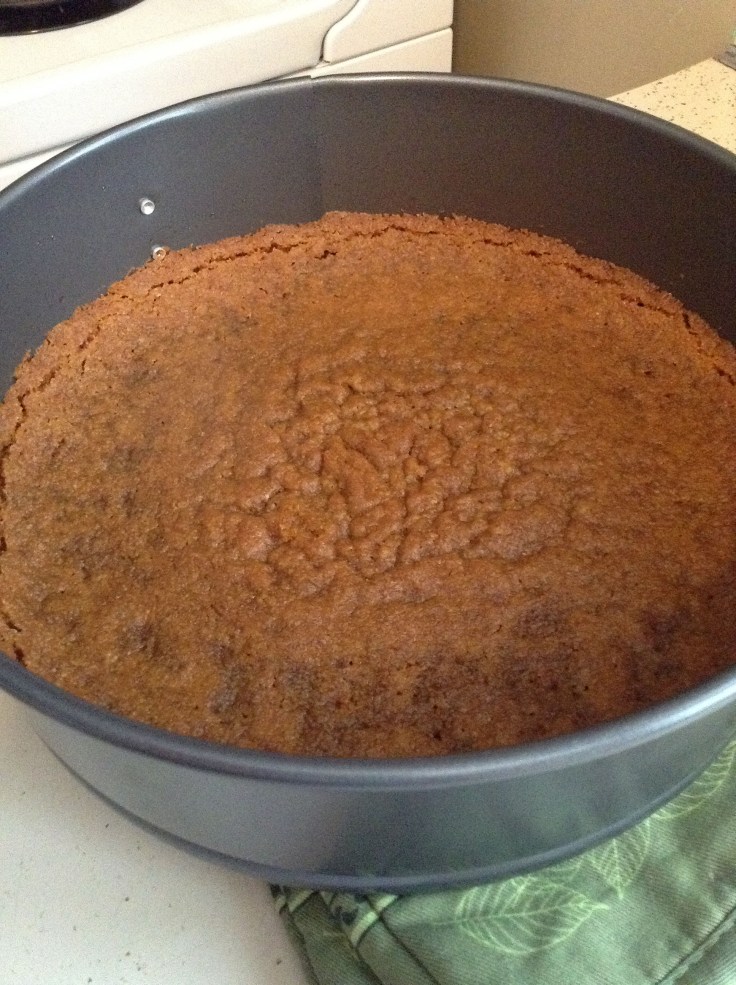The graham cracker crust - baked. 