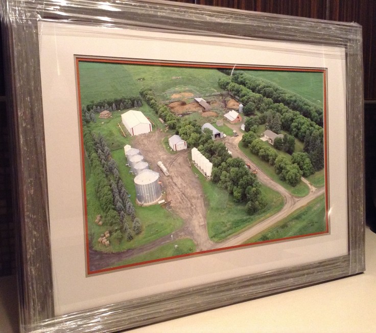 Year: 2013. The new framed farm photo my brothers and I gave our parents for their anniversary. 