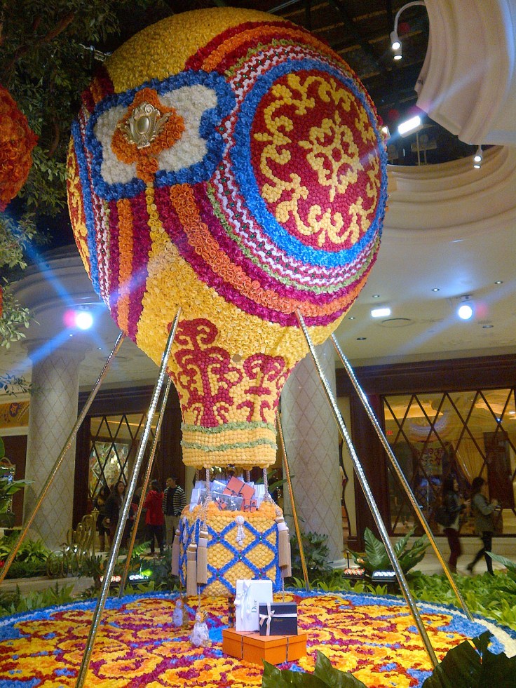 The Wynn created beautiful things out of flowers including this hot air balloon. Incredible!