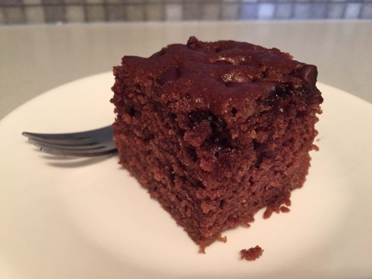 Chocolate zucchini cake piece
